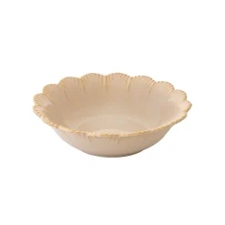 Assiette creuse beige FLEURI