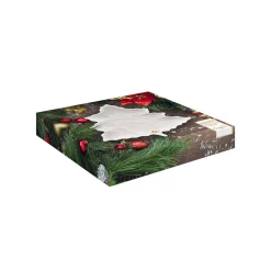 Assiette en porcelaine de 22×22 cm HOLLY & BERRIES WHITE