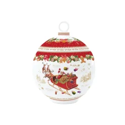 Bol à biscuits en forme de boule de Noël en porcelaine, dimensions Ø 18×23 cm CHRISTMAS MEMORIES