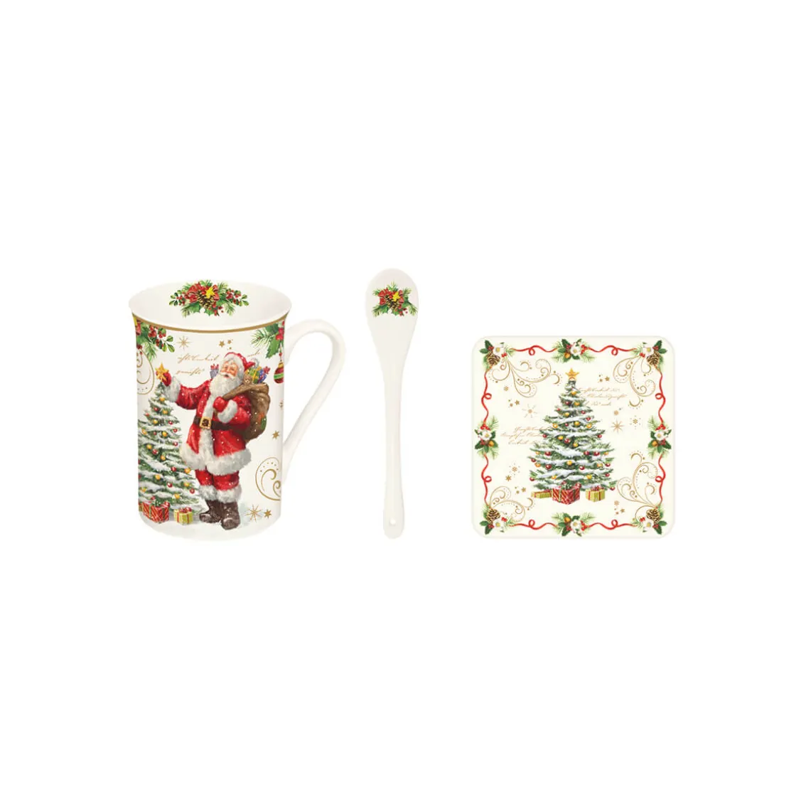 Ensemble avec tasse, cuillère et sous-verre MAGIC Christm