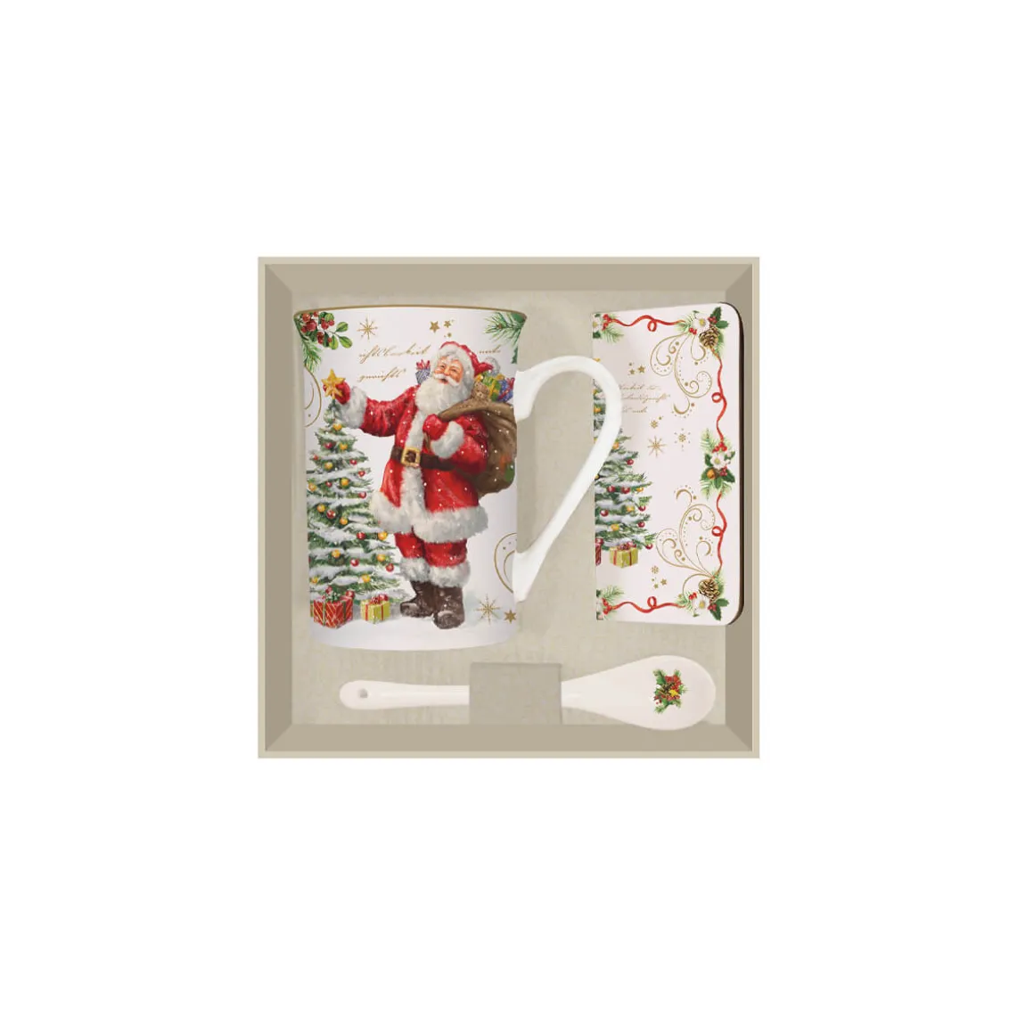 Ensemble avec tasse, cuillère et sous-verre MAGIC Christm