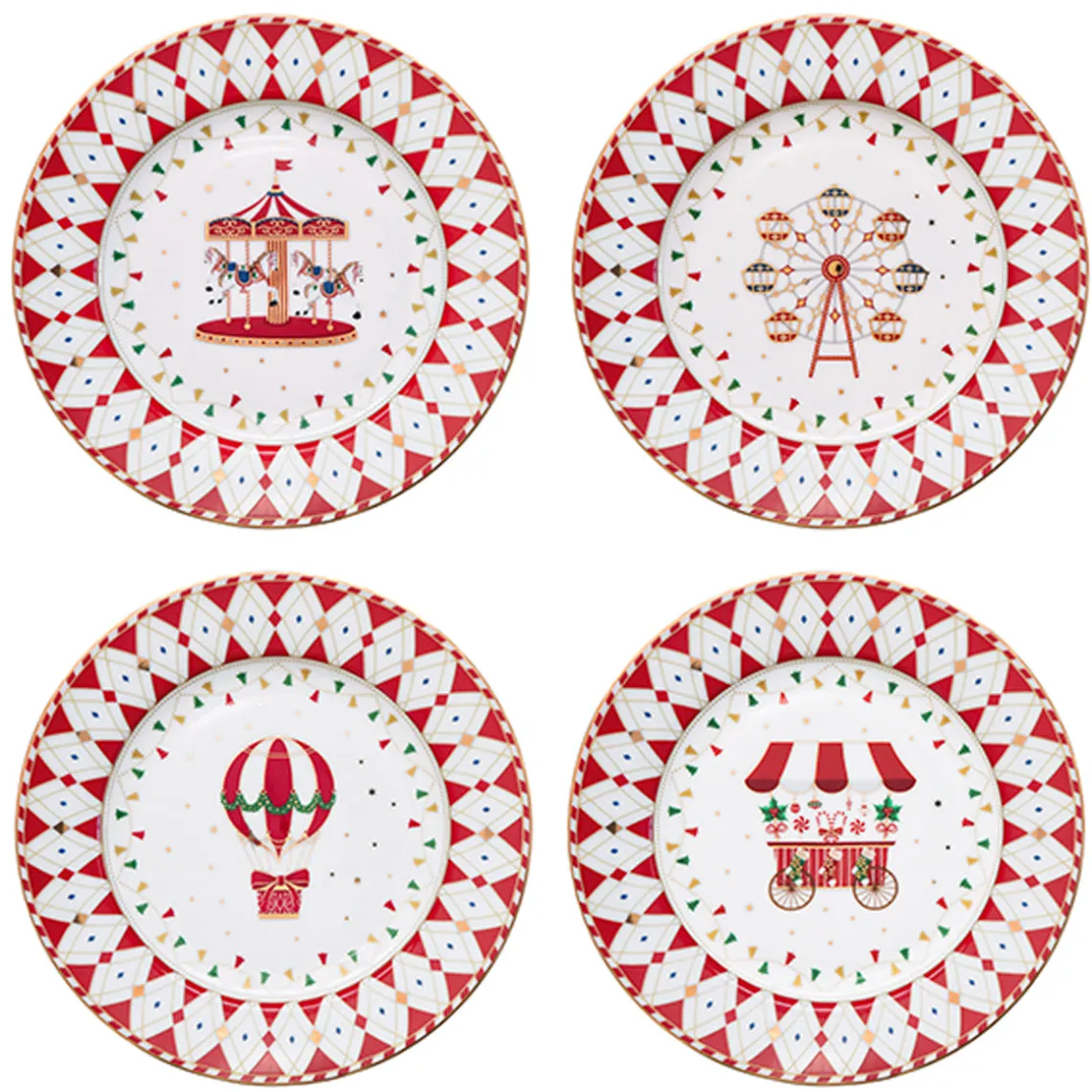 Ensemble de 4 assiettes àdessert CHRISTMAS WONDERLAND
