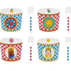 Ensemble de 4 bols à glace avec cuillèresSICILY