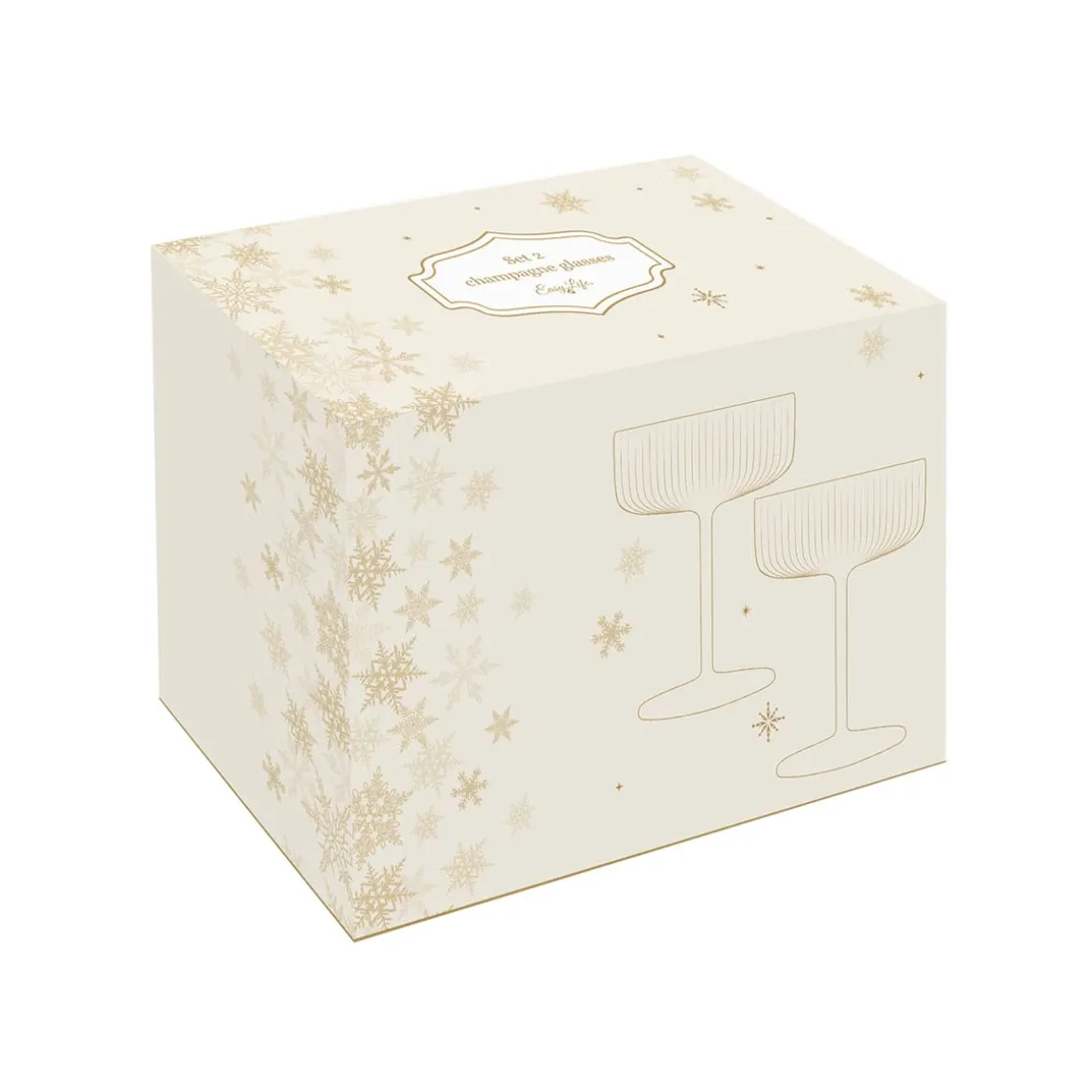 Ensemble de 2 coupes à champagne avec fil d’or FESTIVE