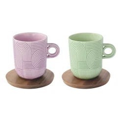 Ensemble de 2 mugs avec soucoupe TAKE A LOOP ASS.3