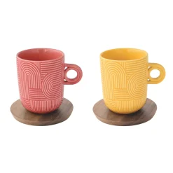 Ensemble de 2 mugs avec soucoupe TAKE A LOOP ASS.2