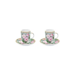 Ensemble de 2 petites tasses à café avec soucoupes ROSES IN BLOOM