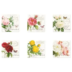 Ensemble de 6 sous-verres assortis JARDIN BOTANIQUE