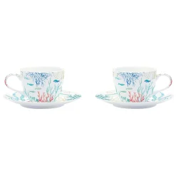Ensemble de 2 tasses à café avec soucoupe Under The SEA