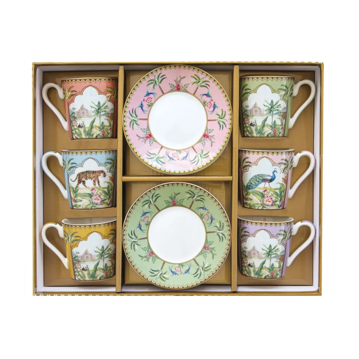 Ensemble de 6 tasses à café avec soucoupes PARADIS SAUVAGE