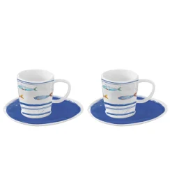 Ensemble de 2 tasses à café avec soucoupes BORD DE MER