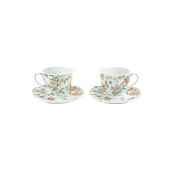 Ensemble de 2 tasses à café avec soucoupes en porcelaine, 80 ml ZEN GARDEN WHITE