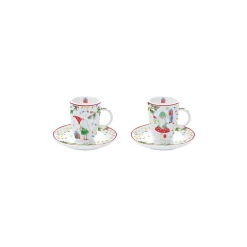 Ensemble de 2 tasses à café avec soucoupes Ready For CHRISTMAS