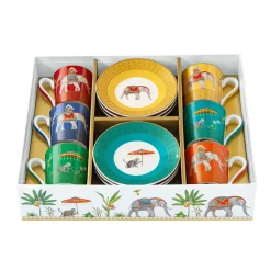 Ensemble de 6 tasses à espresso de 100 ml avec soucoupes MARAJAH