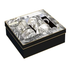 Ensemble de 4 tasses assorties de 300 ml en porcelaine fine china RETRO JUNGLE
