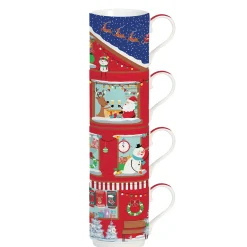 Ensemble de 4 tasses empilables CHRISTMAS Neighbours