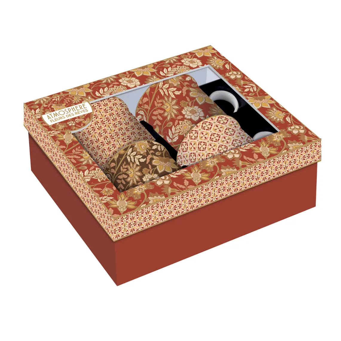 Ensemble de 4 tasses en porcelaine 300 ml FLEURS DES RÊVES