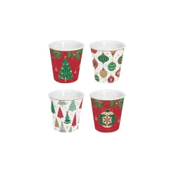 Ensemble de 4 verres à café JINGLE BELLS