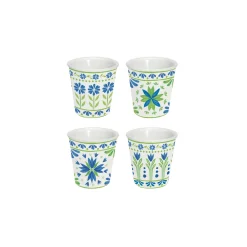Ensemble de 4 verres à café FLOWERS GARDEN