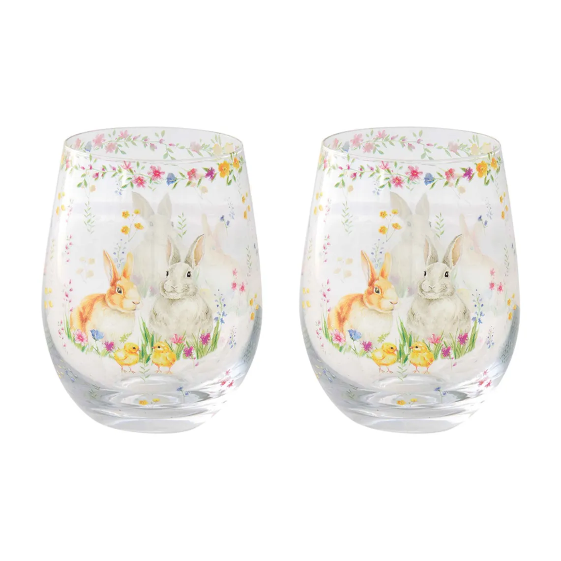 Lot de 2 béchers en verre de 500 ml dans une boîte de couleur HAPPY EASTER