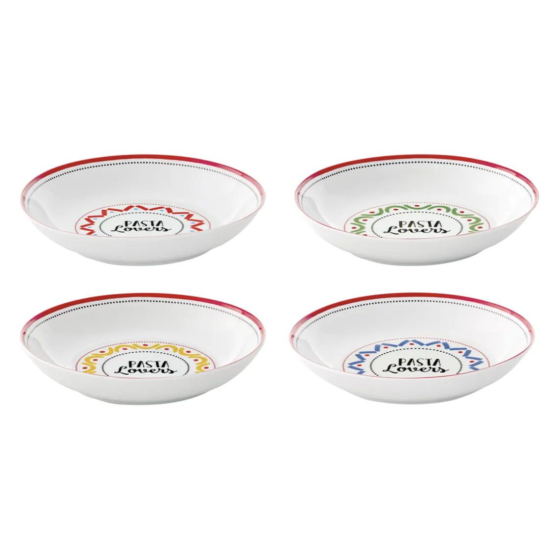 Set de 4 assiettes à pasta PASTA & PIZZA LOVERS