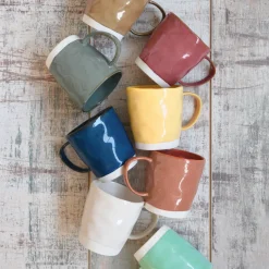 Set de 6 tasses à café de 120 ml avec soucoupes en porcelaine INTERIORS BLUE