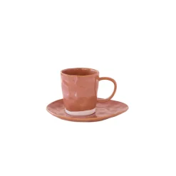 Set de 6 tasses à café de 120 ml avec soucoupes en porcelaine INTERIORS BRICK