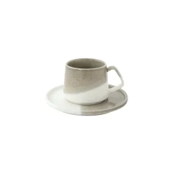 Tasse à café avec soucoupe DOUBLE BEIGE