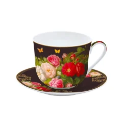 Tasse de petit déjeuner avec soucoupe VICTORIAN GARDEN